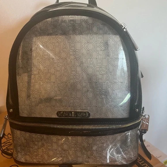 Michael kors clear backpack deals